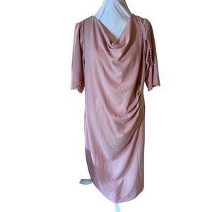 NWT Womens Dress Size 16 Pink Cowl Neck Pearl Embellished GLINDA wicked dress